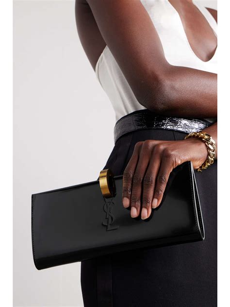 daria patent leather clutch